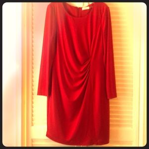 Calvin Klein Long Sleeve Red Dress - Sz 14